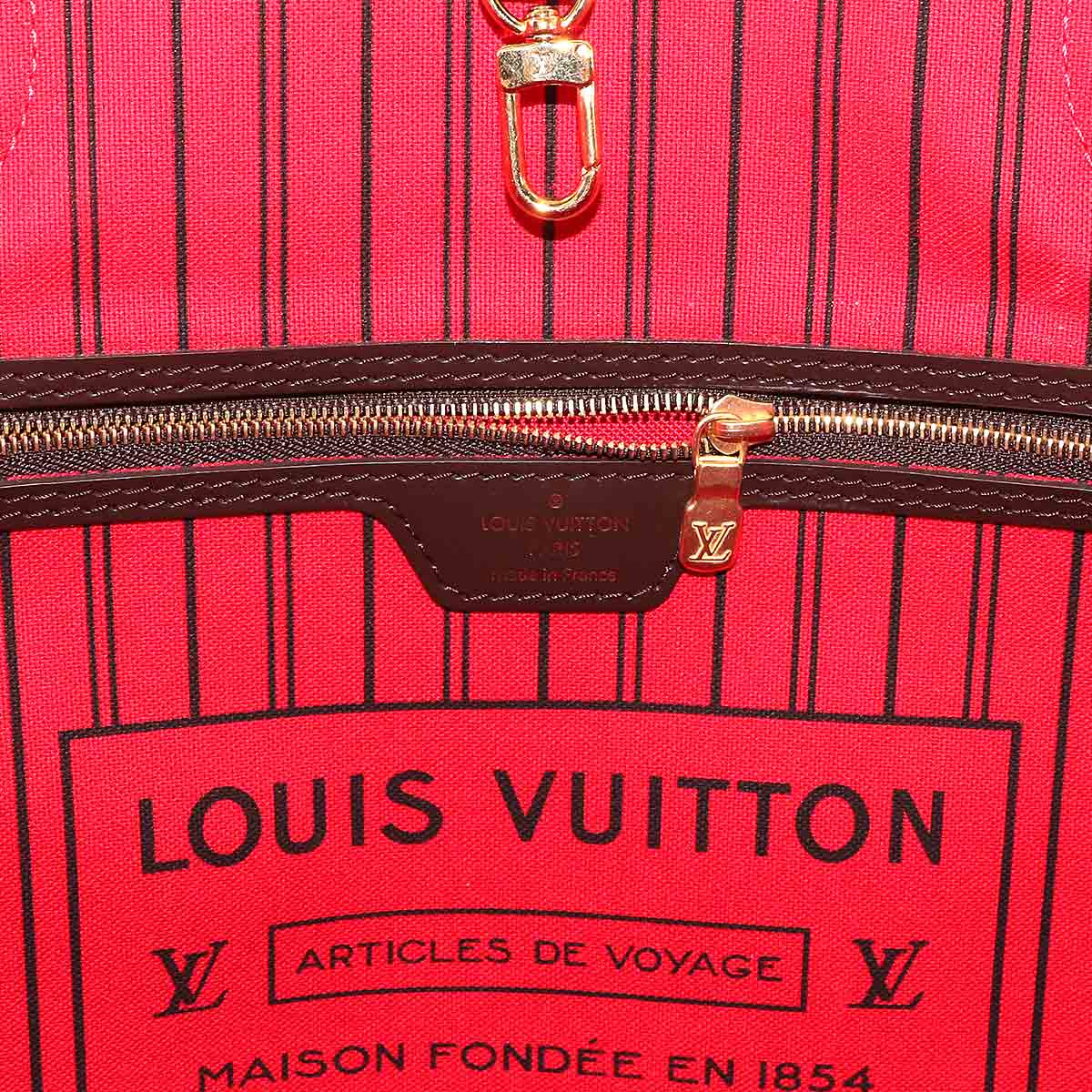 Damier Neverfull MM Tote Bag Ebene Cerise N41358 Purse