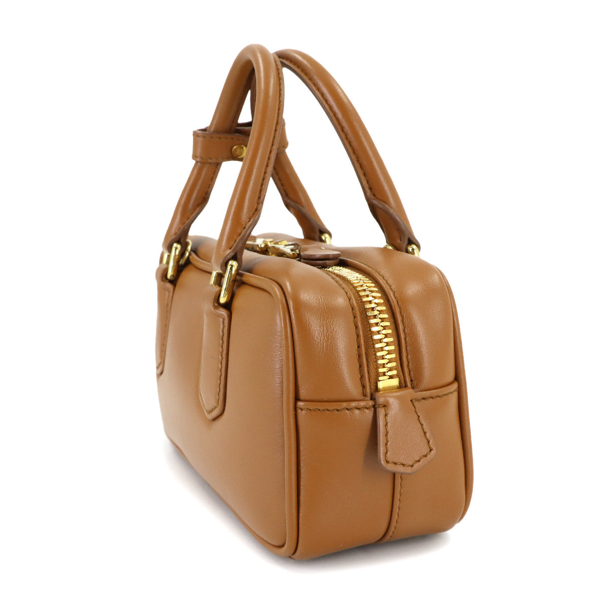 Arcadie Hand Shoulder Bag Lether Cognac Brown 5BB142 Purse