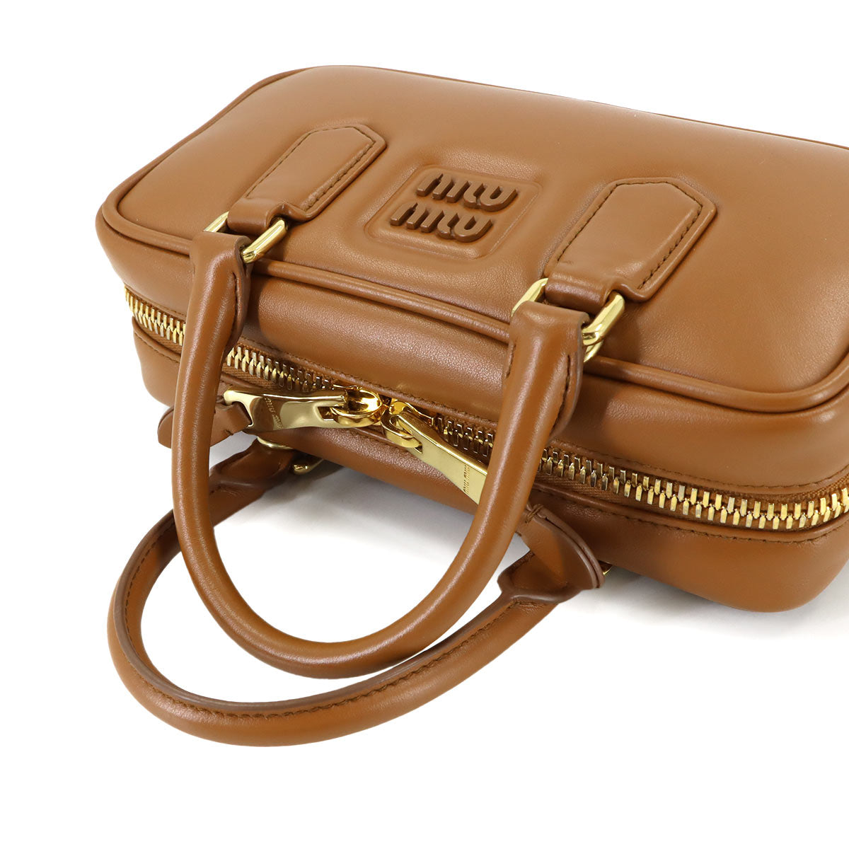 Arcadie Hand Shoulder Bag Lether Cognac Brown 5BB142 Purse