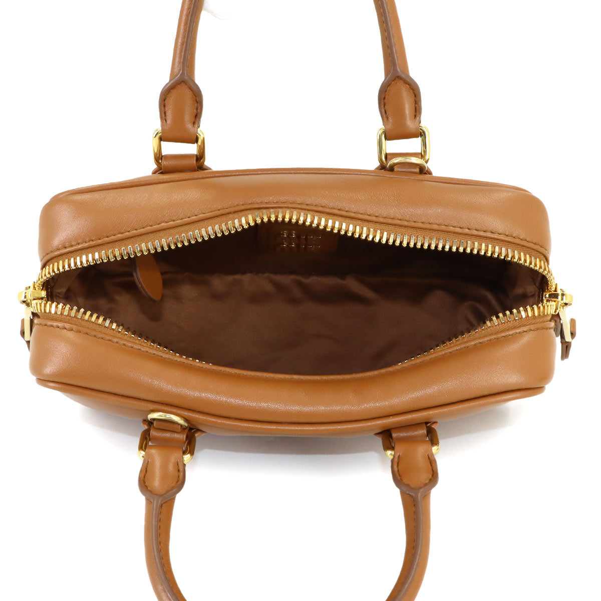 Arcadie Hand Shoulder Bag Lether Cognac Brown 5BB142 Purse