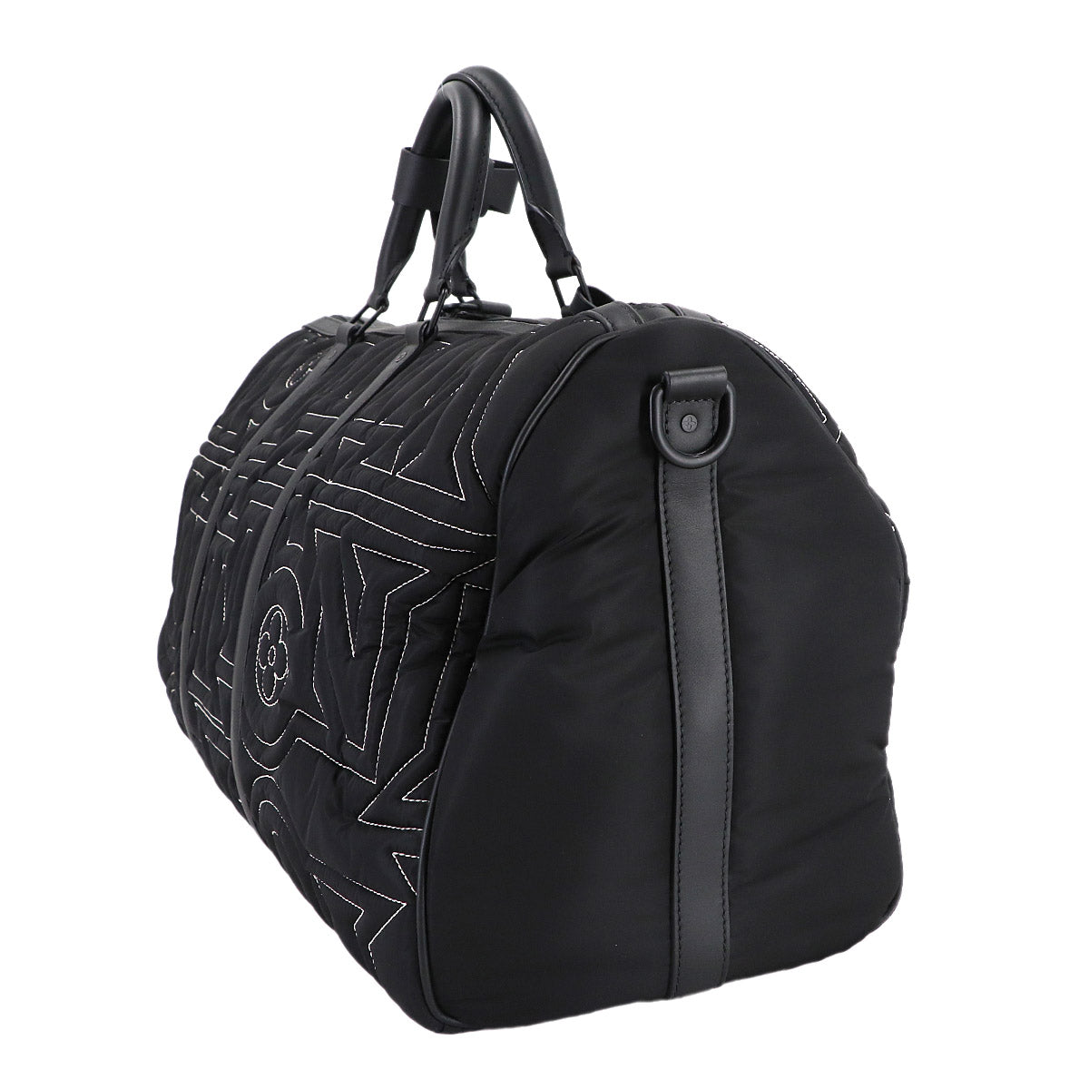 LV Snow Keepall Bandouliere 50 Nylon Leather Black M21428