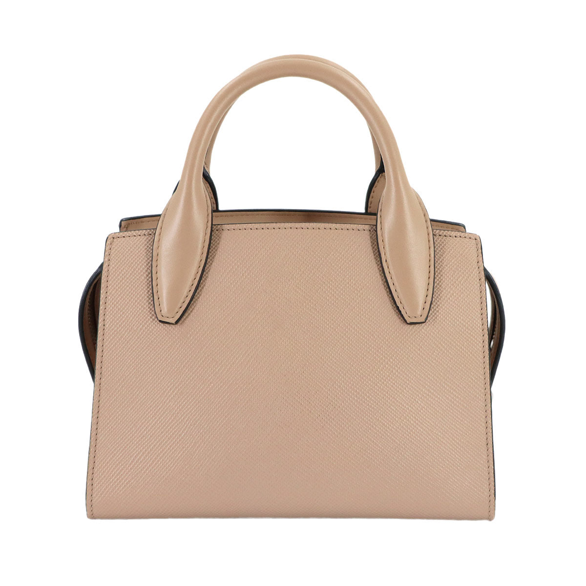 Hand Shoulder Bag Saffiano Leather Beige 1BA269