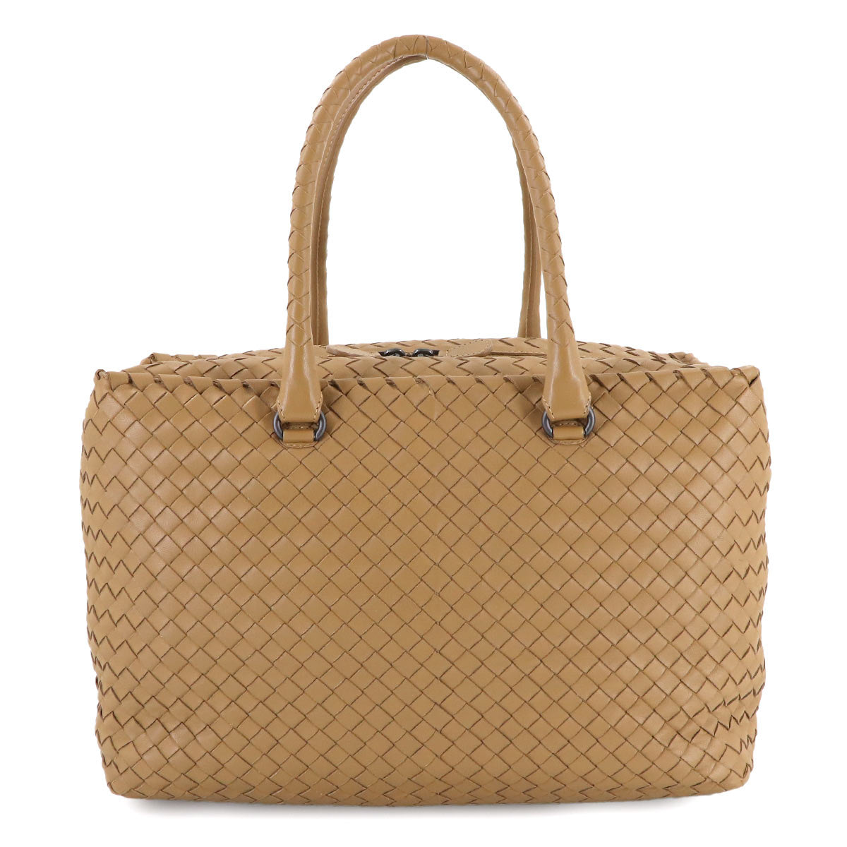 Intrecciato Tote Bag Leather Light Brown Purse