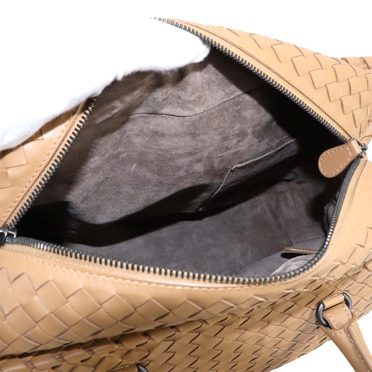 Intrecciato Tote Bag Leather Light Brown Purse