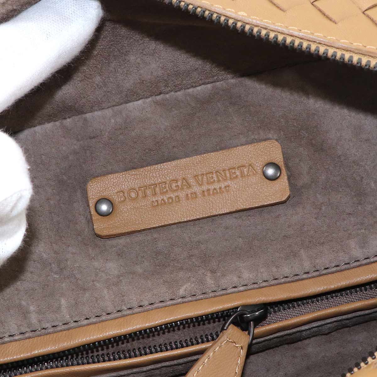 Intrecciato Tote Bag Leather Light Brown Purse