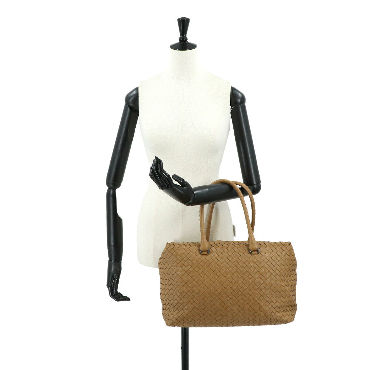Intrecciato Tote Bag Leather Light Brown Purse