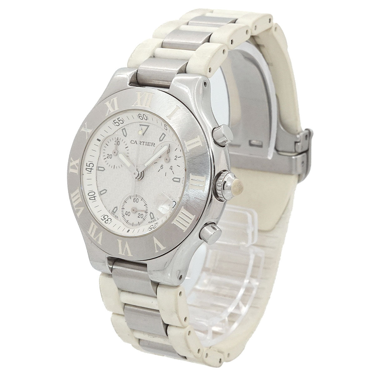 Must 21 Chronoscaph W10184U2 Date Quartz White Dial Mens