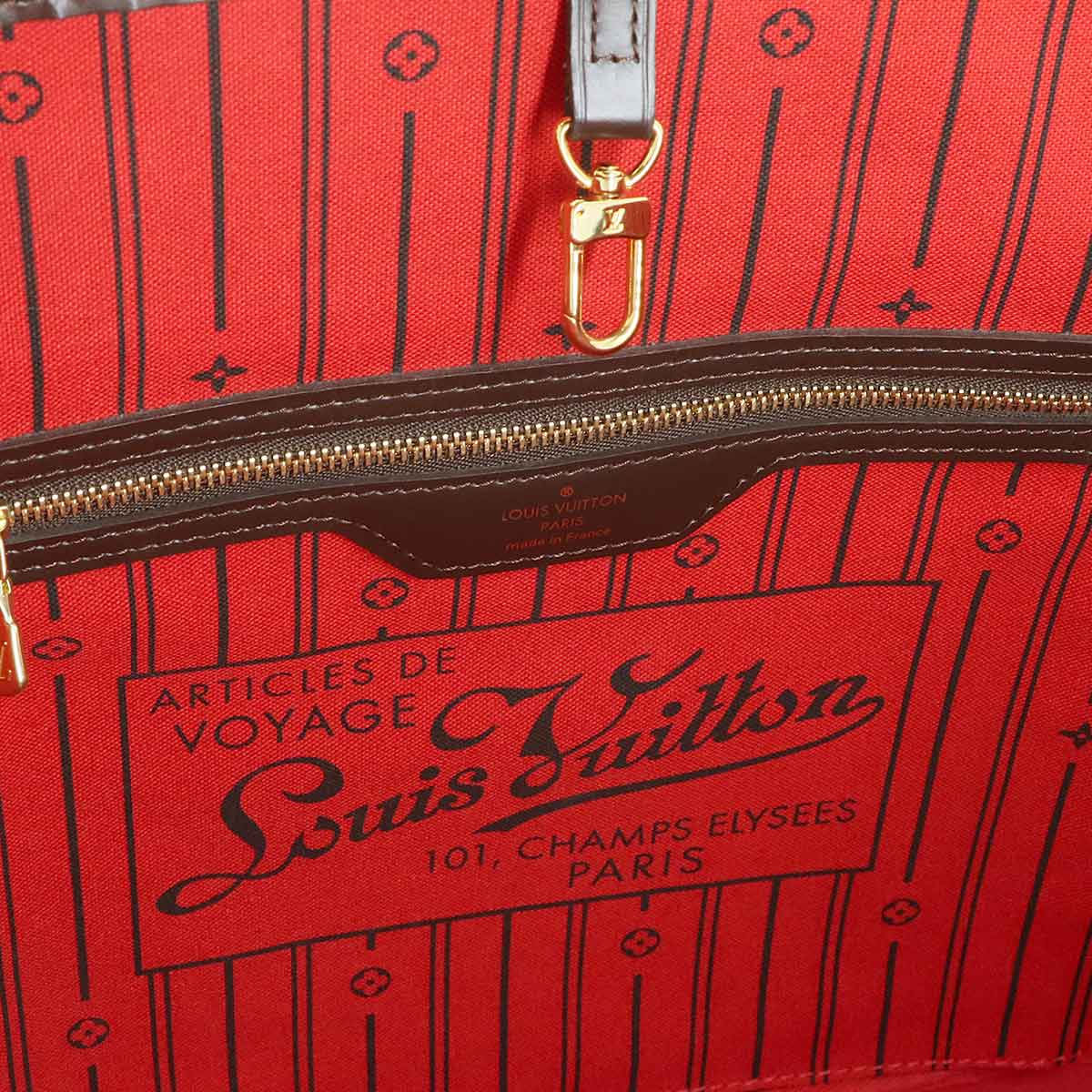 Damier Neverfull MM Tote Bag Ebene Cerise N51105 Purse