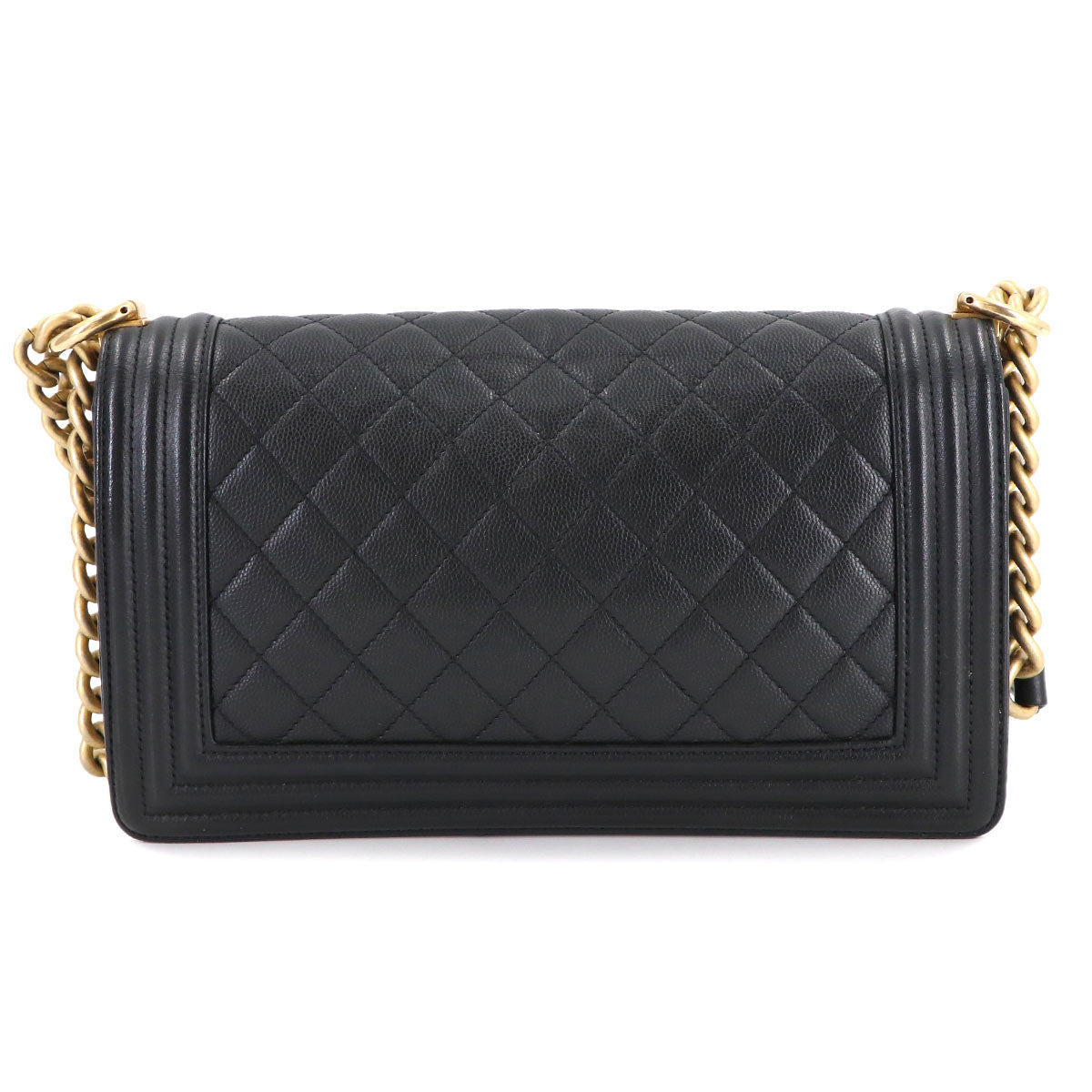 BOY CHANEL Chain Shoulder Bag Leather Black A67086 Purse