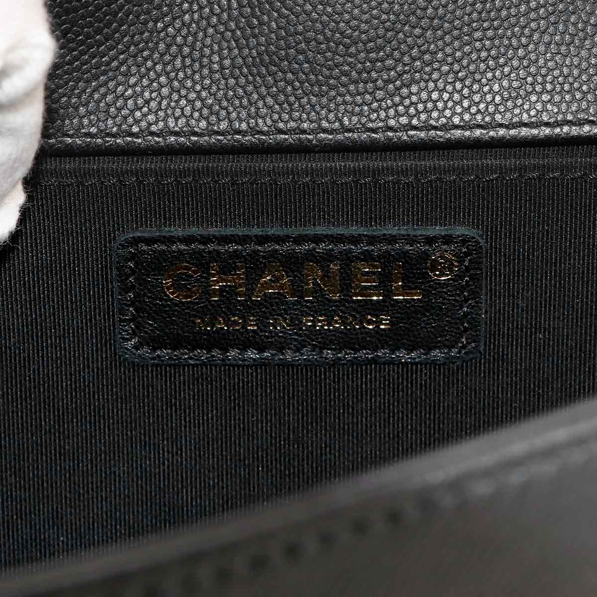 BOY CHANEL Chain Shoulder Bag Leather Black A67086 Purse