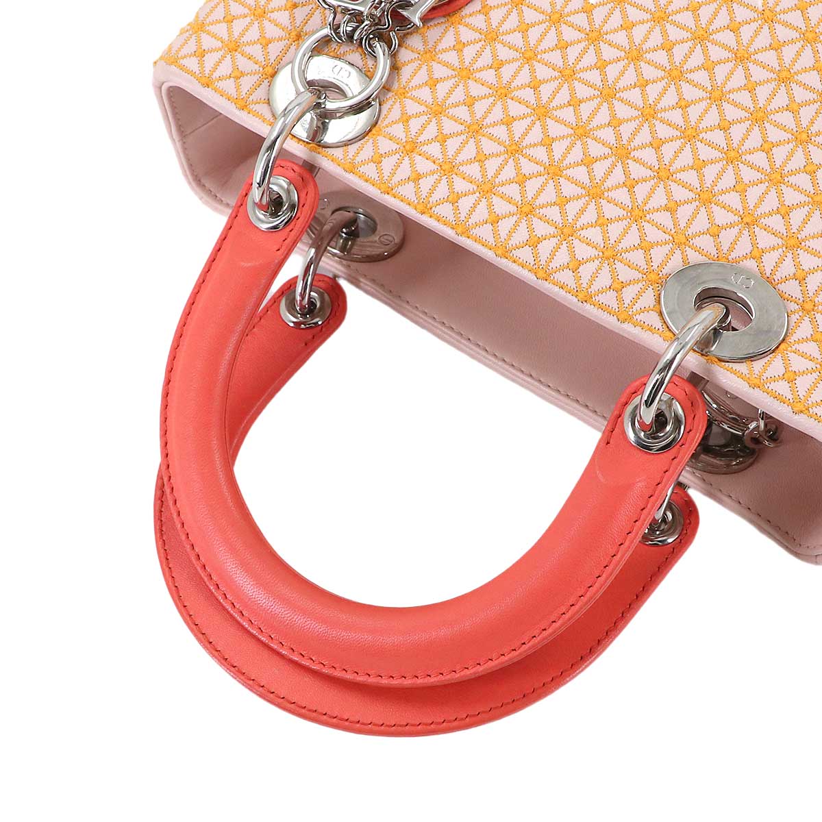 Lady Dior Medium Hand Shoulder Bag Leather Pink