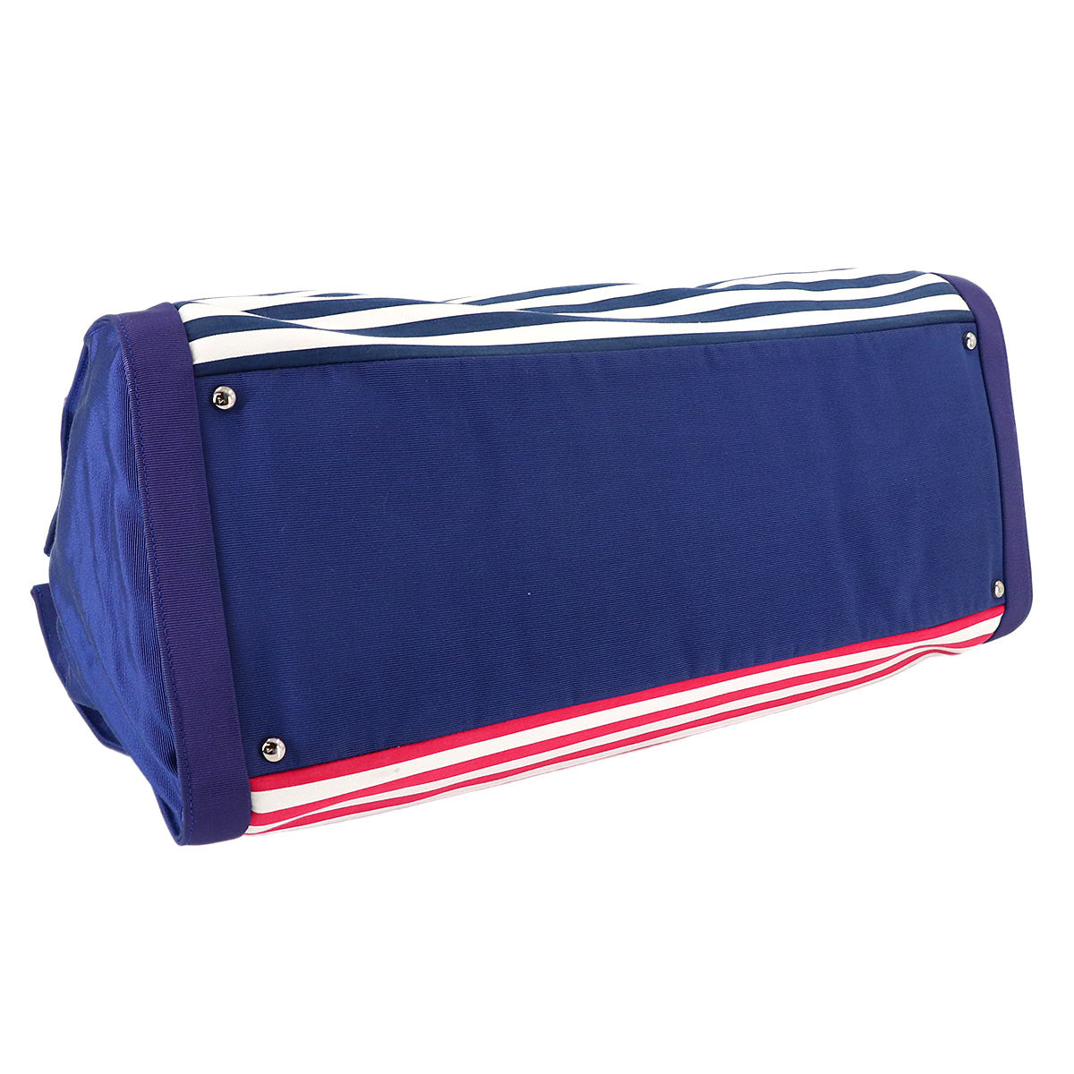 Cruise Chain Tote Bag Canvas Navy Red White A47944 Purse