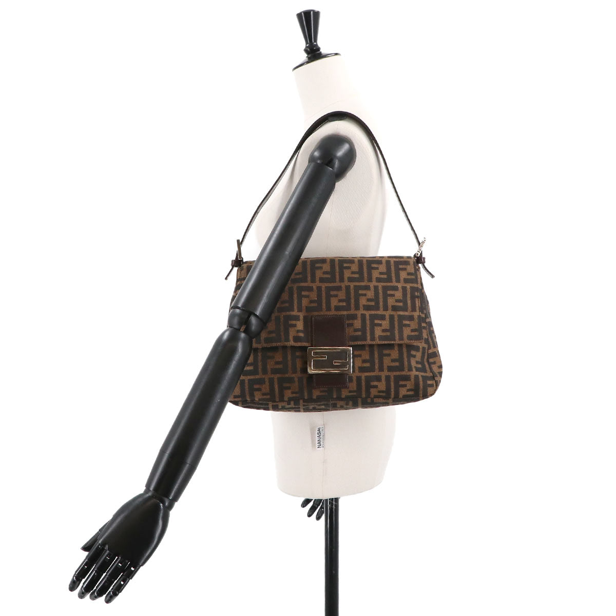 Zucca Mamma Baguette Shoulder Bag Canvas Leather Brown 26325