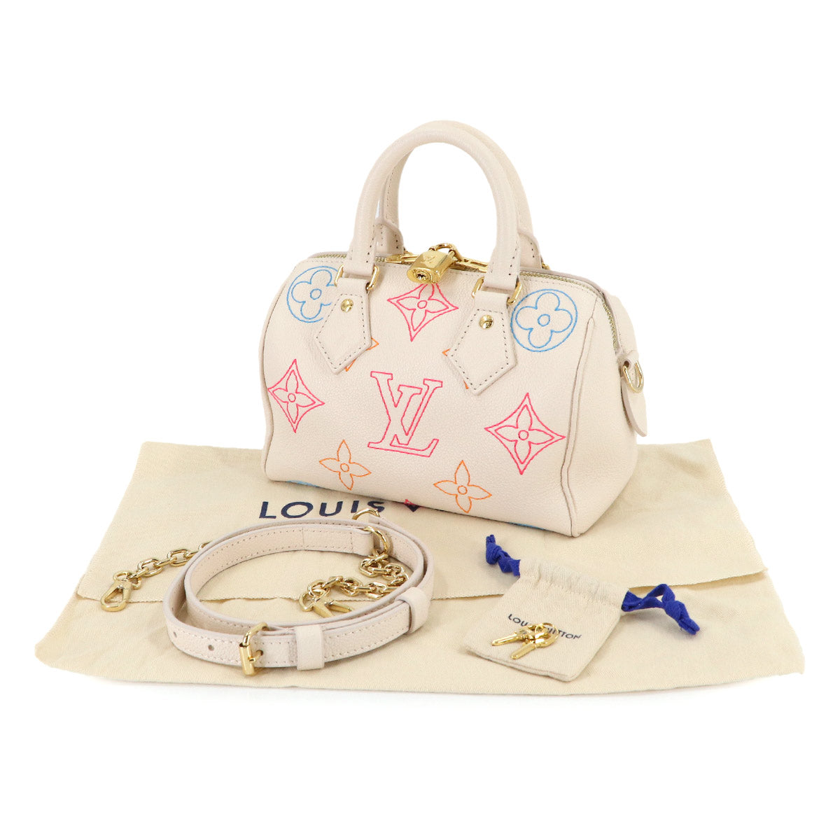 Speedy Bandouliere 20 2way Hand Bag Leather White M46667