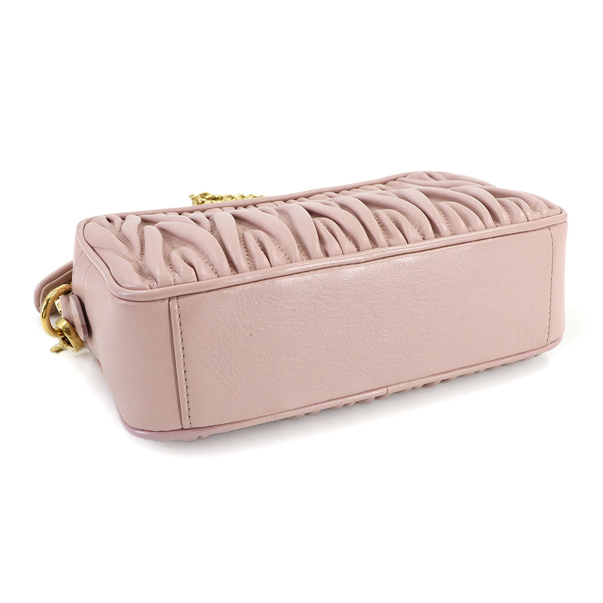 Matelasse Chain Shoulder Bag Leather Pink Purse
