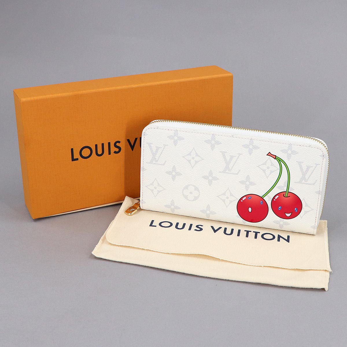 LV x TM Zippy Wallet Monogram Cherry White M14240 Purse