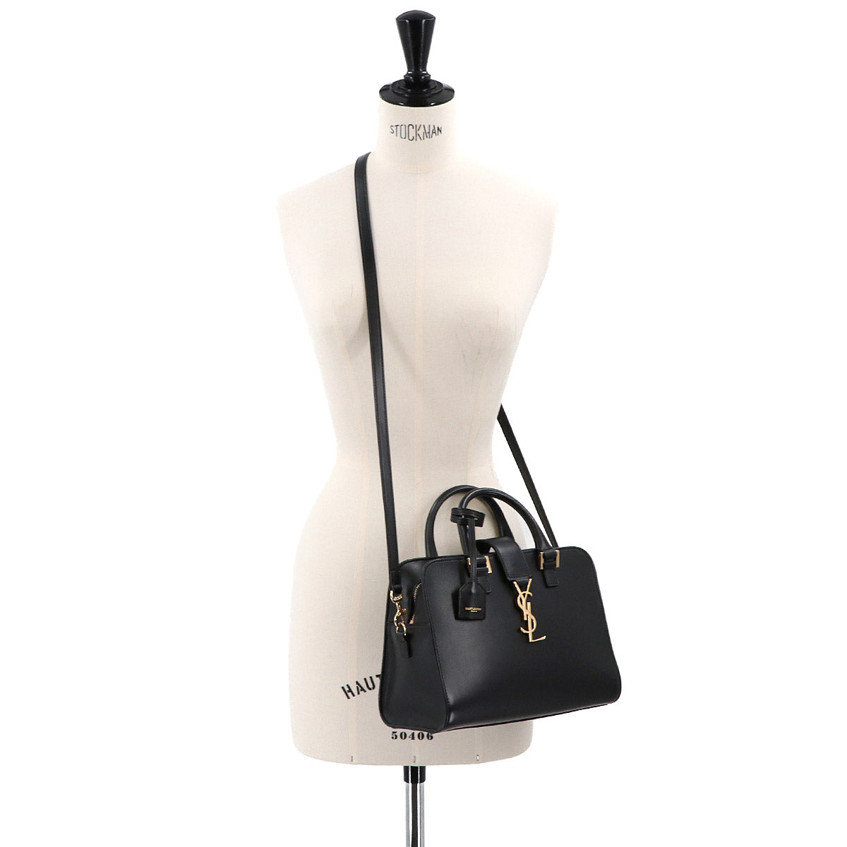 Baby Cabas Hand Shoulder Bag Leather Black 568853