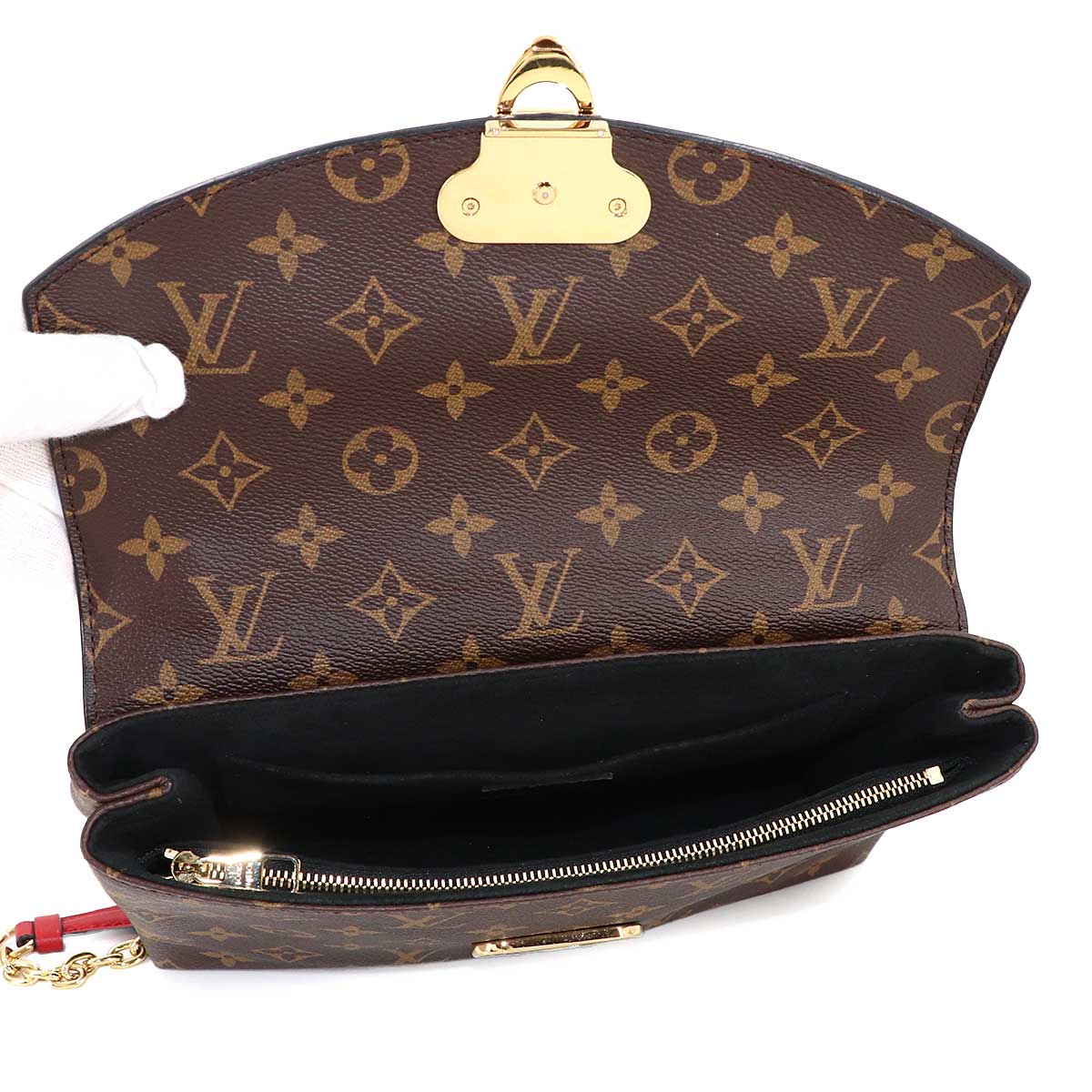 Monogram Saint Placide Chain Shoulder Bag Black M43714