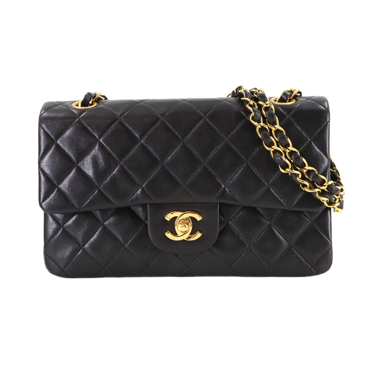 Matelasse 23 Chain Shoulder Bag Leather Black A01113 Vintage