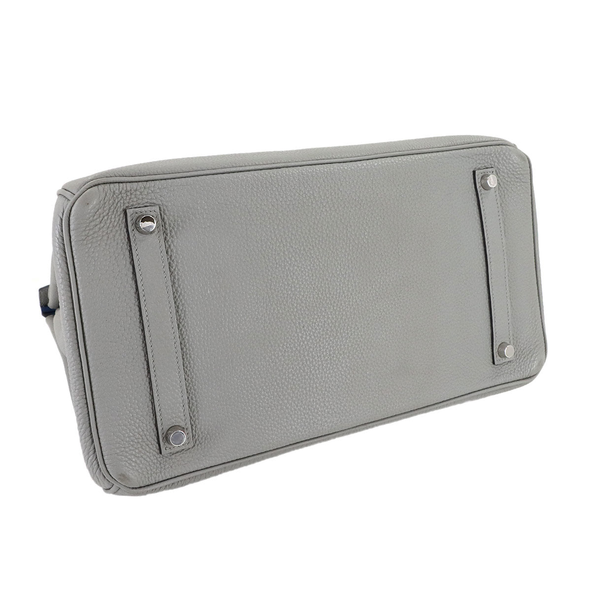 Birkin 35 Verso Hand Bag Togo Gris Mouette Bleu Agate