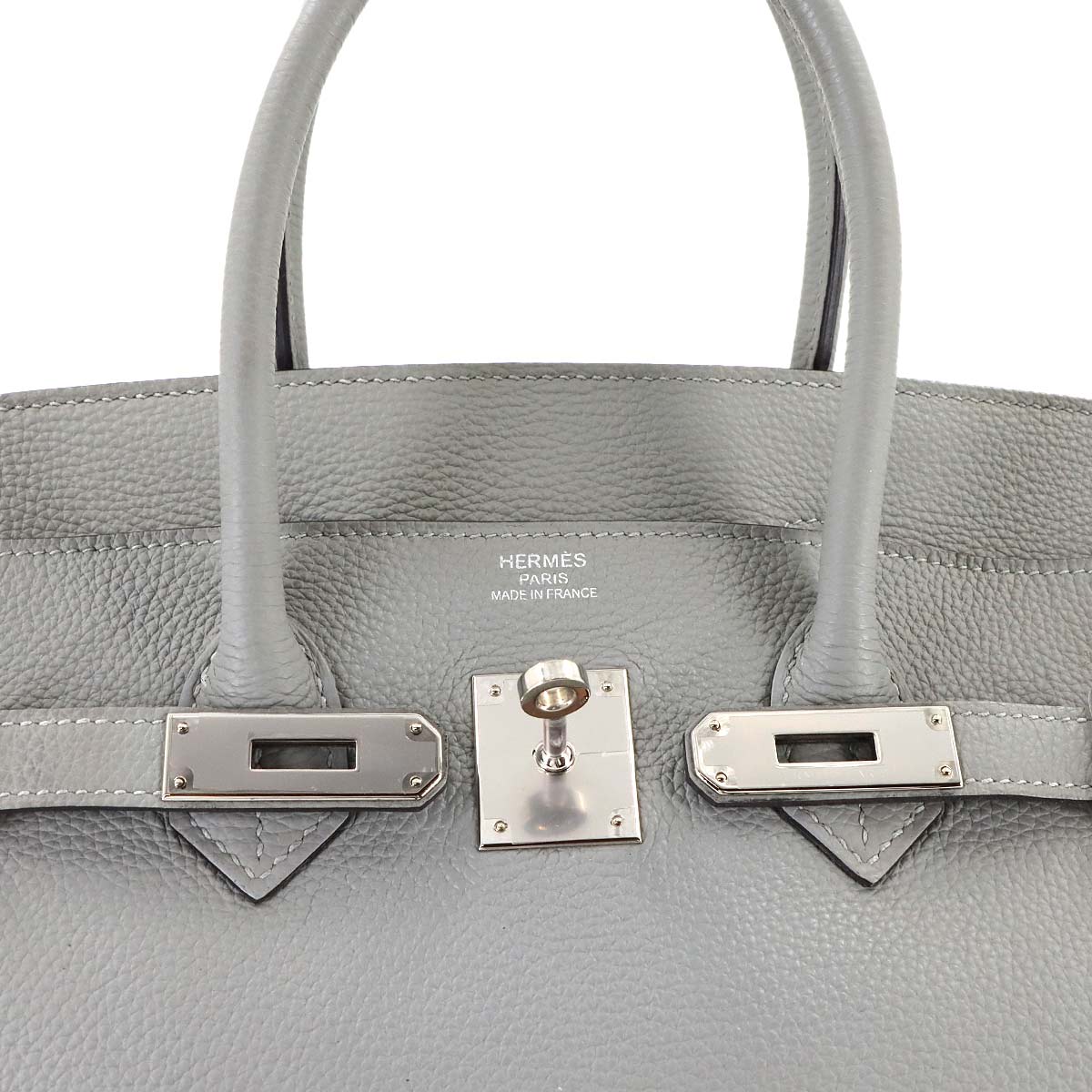 Birkin 35 Verso Hand Bag Togo Gris Mouette Bleu Agate