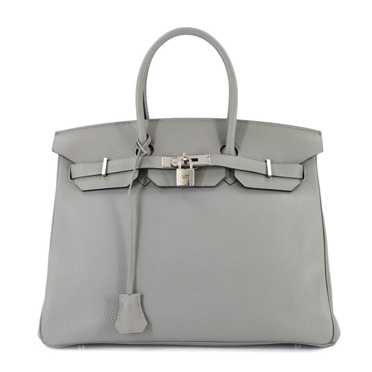 Birkin 35 Verso Hand Bag Togo Gris Mouette Bleu Agate