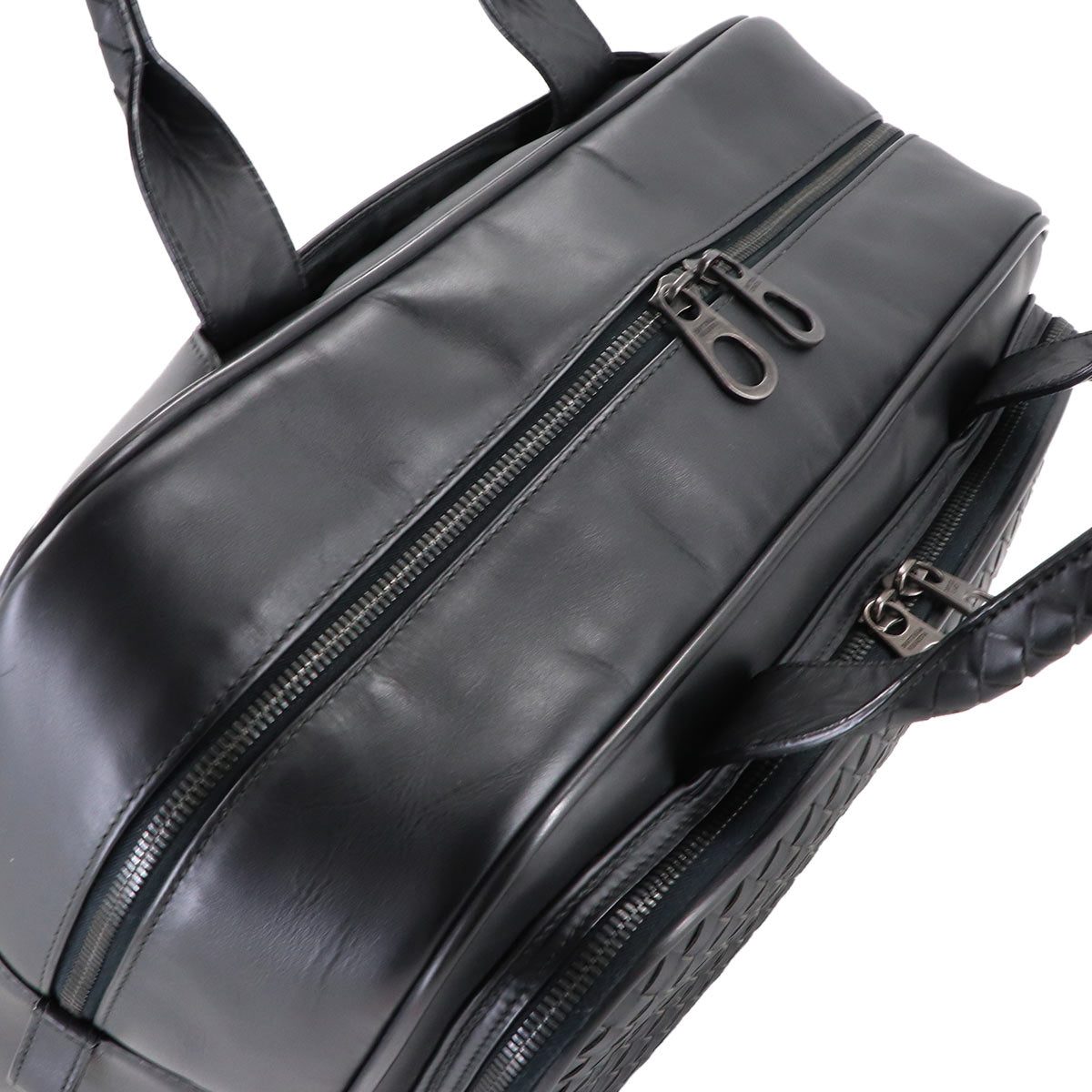 Intrecciato Buisiness Bag Leather Black Purse