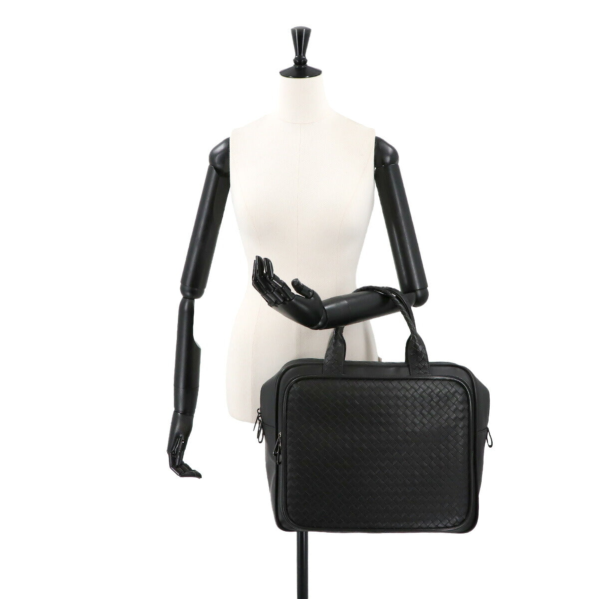 Intrecciato Buisiness Bag Leather Black Purse