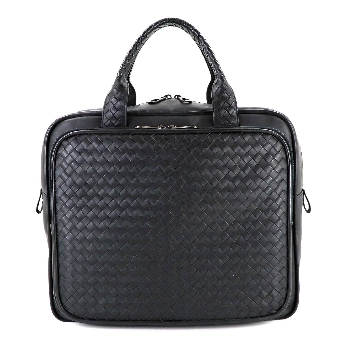 Intrecciato Buisiness Bag Leather Black Purse