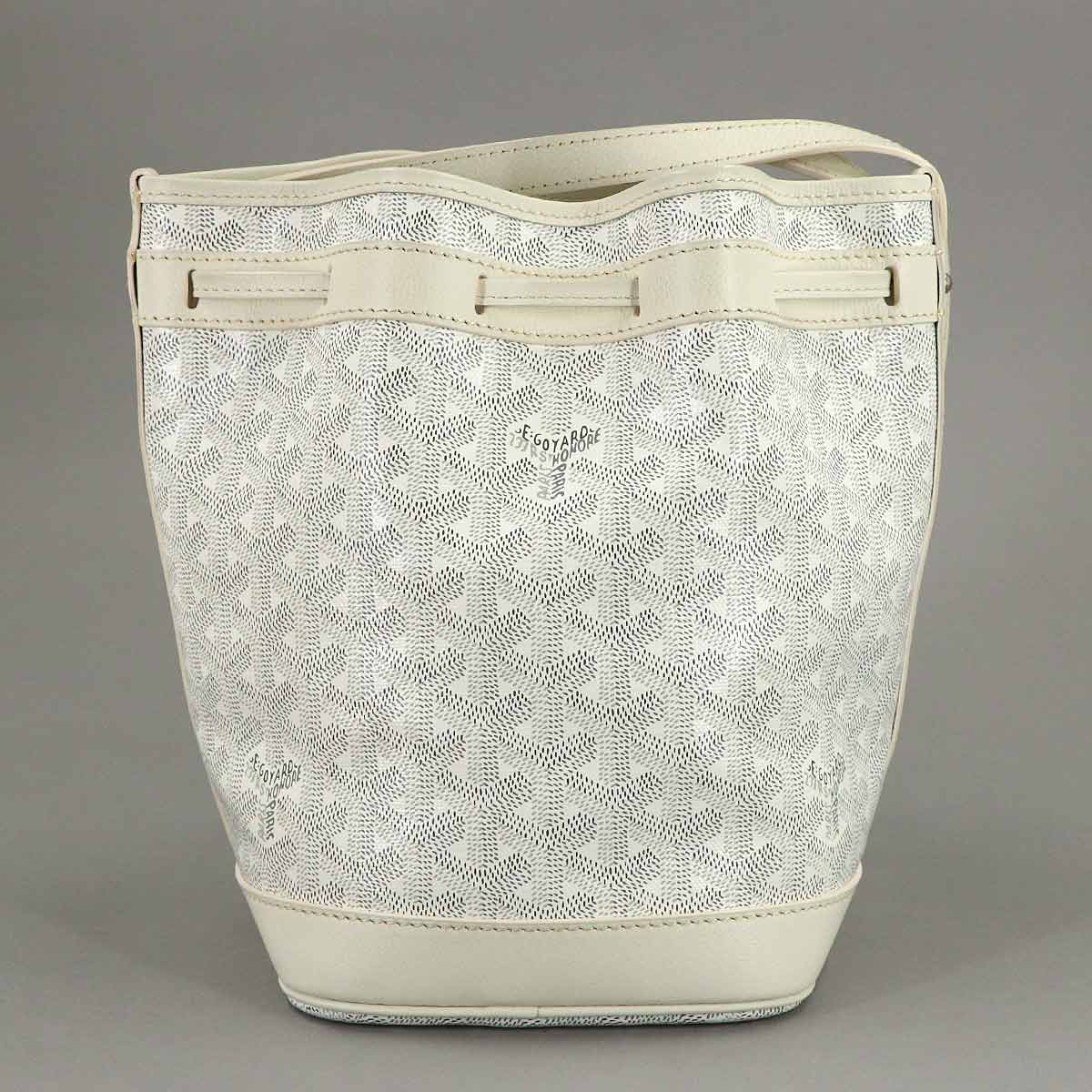 Petit Flot PM Bucket Shoulder Bag PVC Leather White Purse