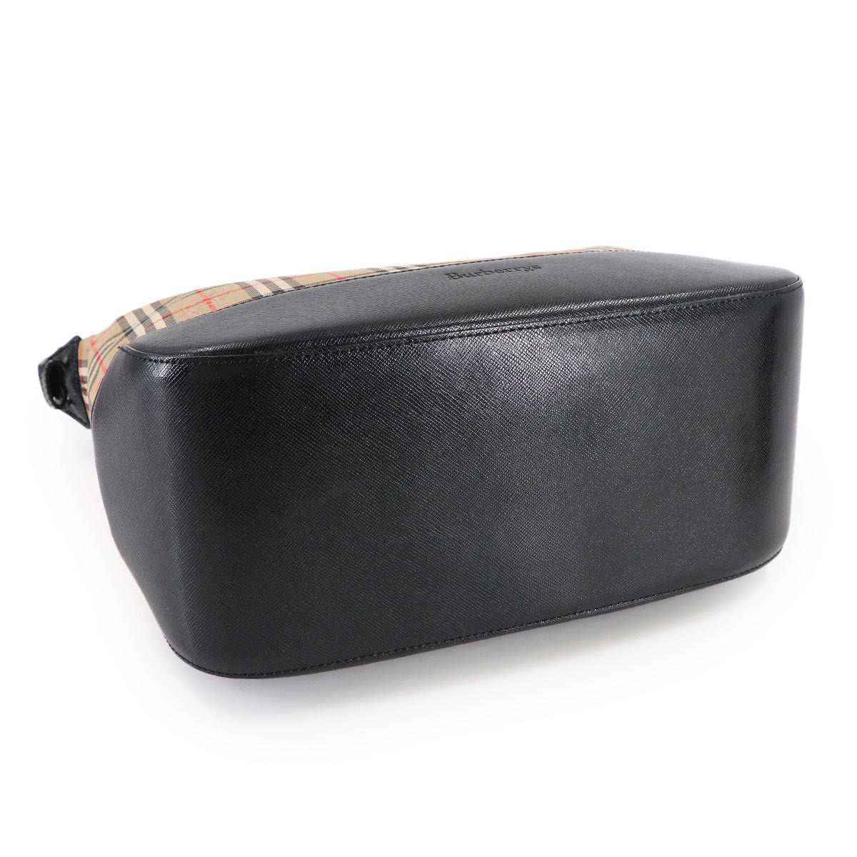 Plaid Shoulder Bag PVC Leather Brown Black Haymarket Check
