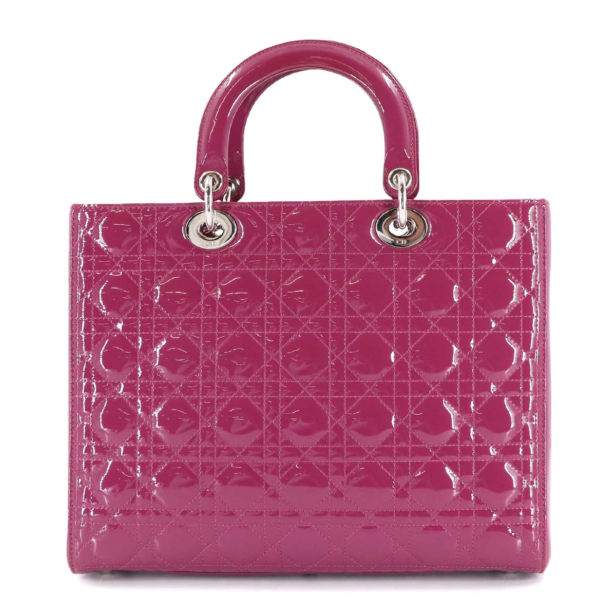 Lady Dior Large 2way Hand Shoulder Bag Enamel Pink