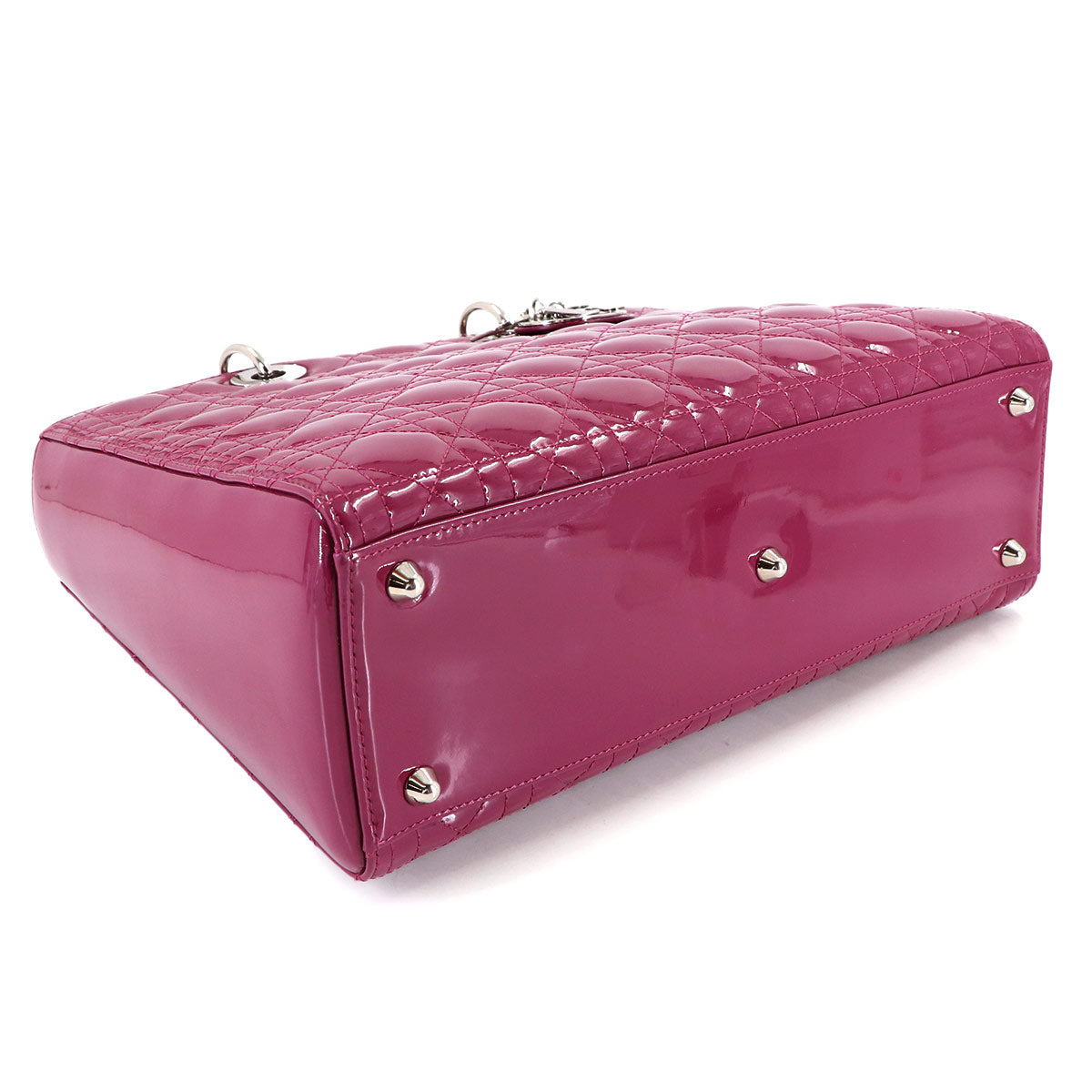 Lady Dior Large 2way Hand Shoulder Bag Enamel Pink