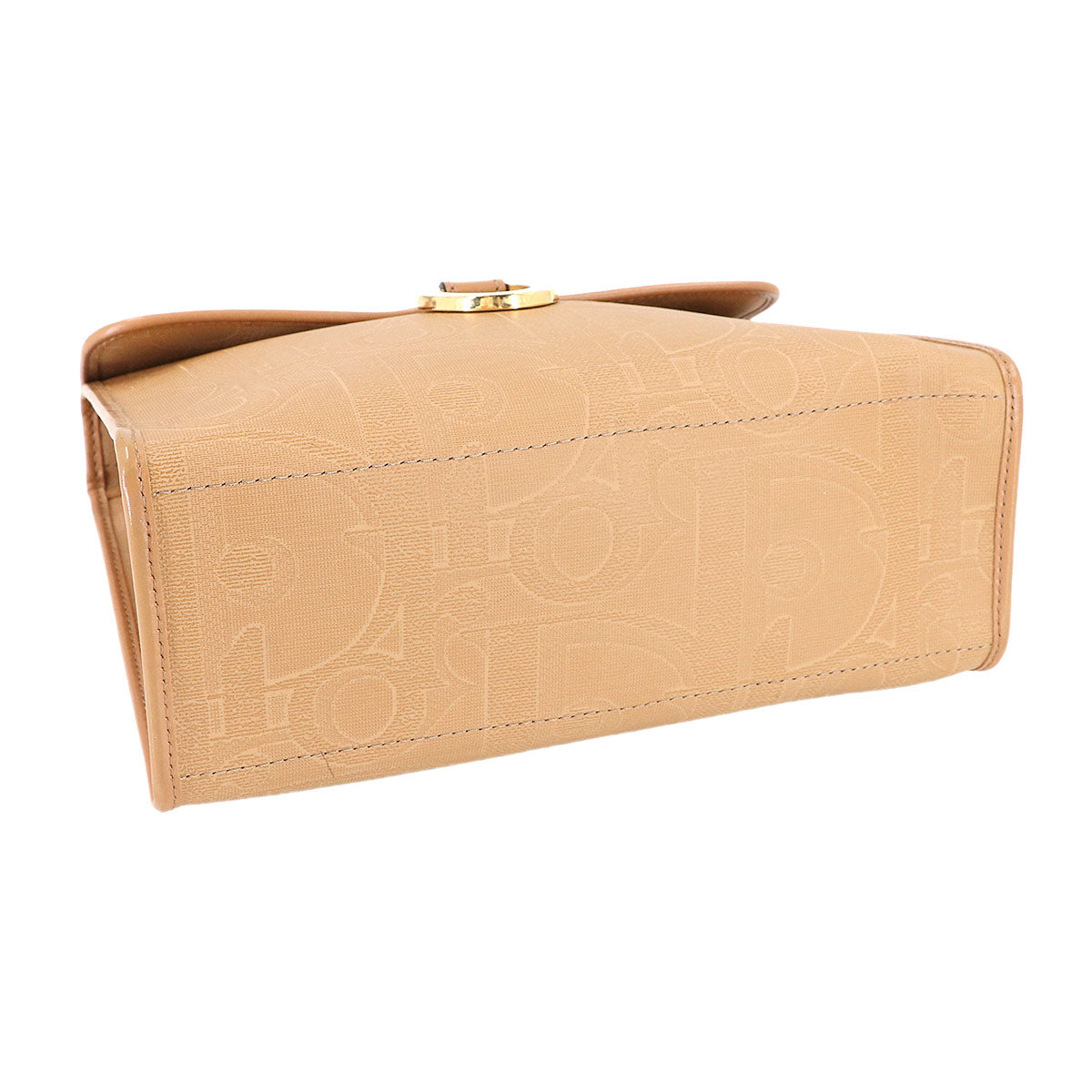 Trotter Hand Shoulder Bag PVC Leather Beige Purse