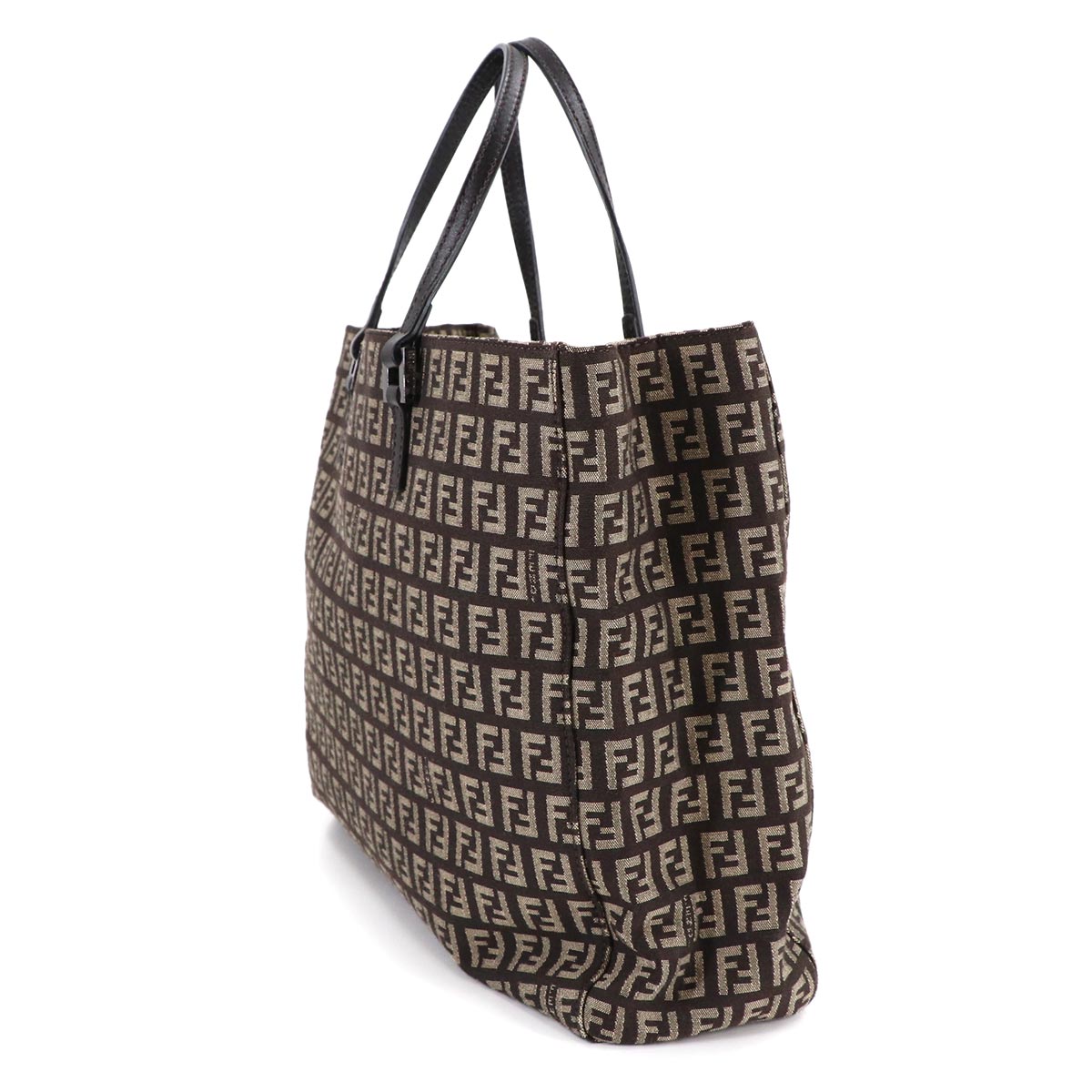 Zucchino Tote Bag Canvas Leather Brown 8BH238 Purse