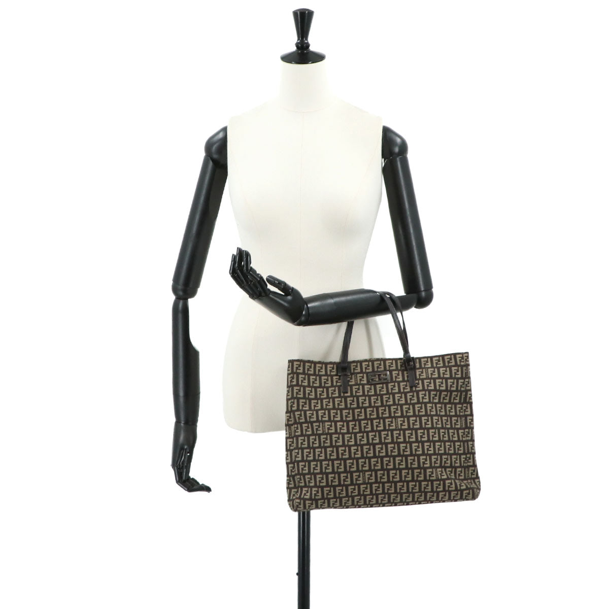 Zucchino Tote Bag Canvas Leather Brown 8BH238 Purse