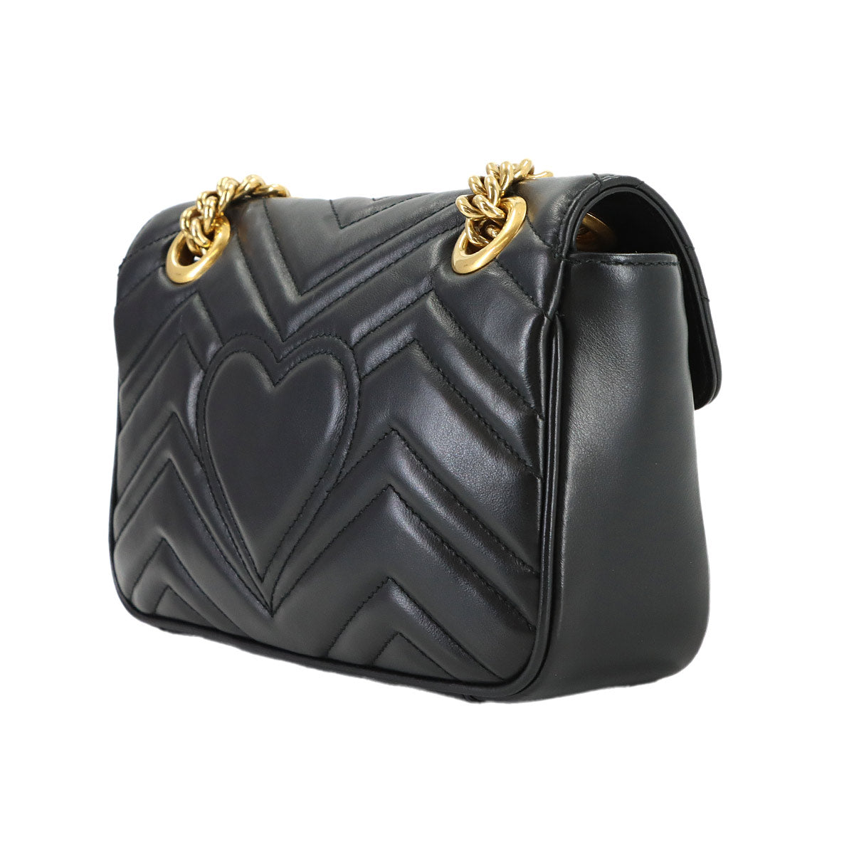 GG Marmont Small Shoulder Bag Leather Black 446744 Purse