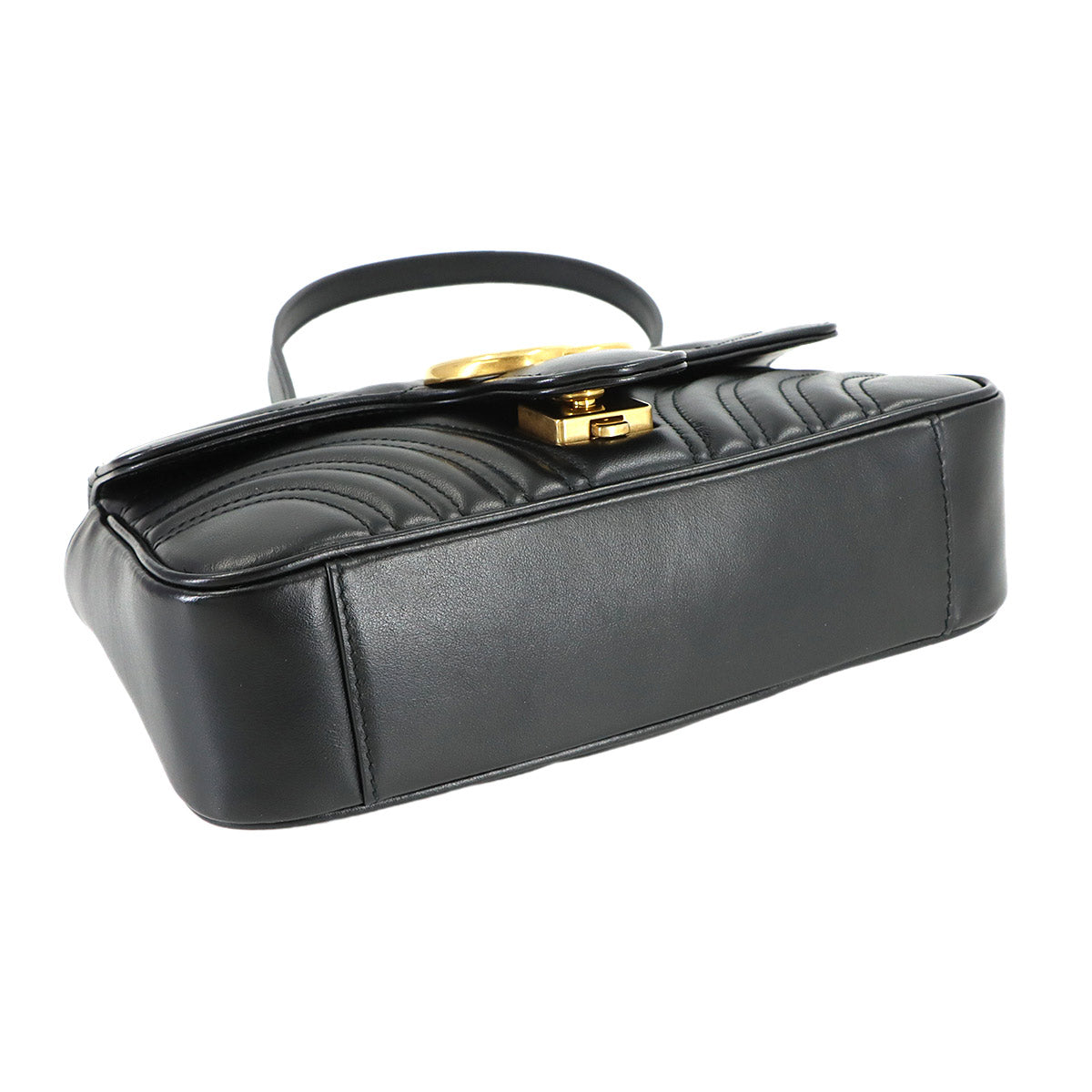 GG Marmont Small Shoulder Bag Leather Black 446744 Purse