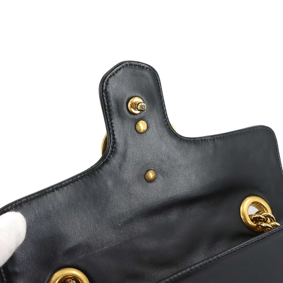 GG Marmont Small Shoulder Bag Leather Black 446744 Purse