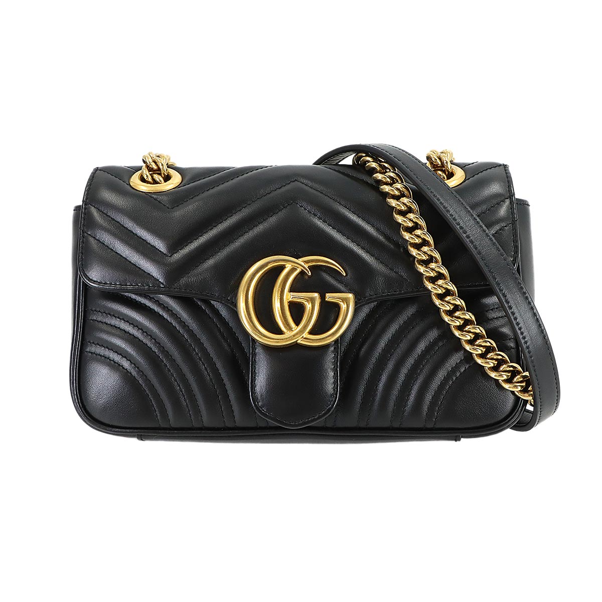 GG Marmont Small Shoulder Bag Leather Black 446744 Purse