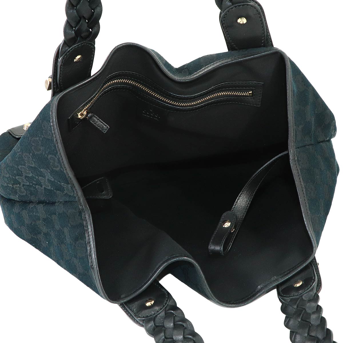 Horsebit Tote Bag GG Canvas Leather Black 137621 Purse