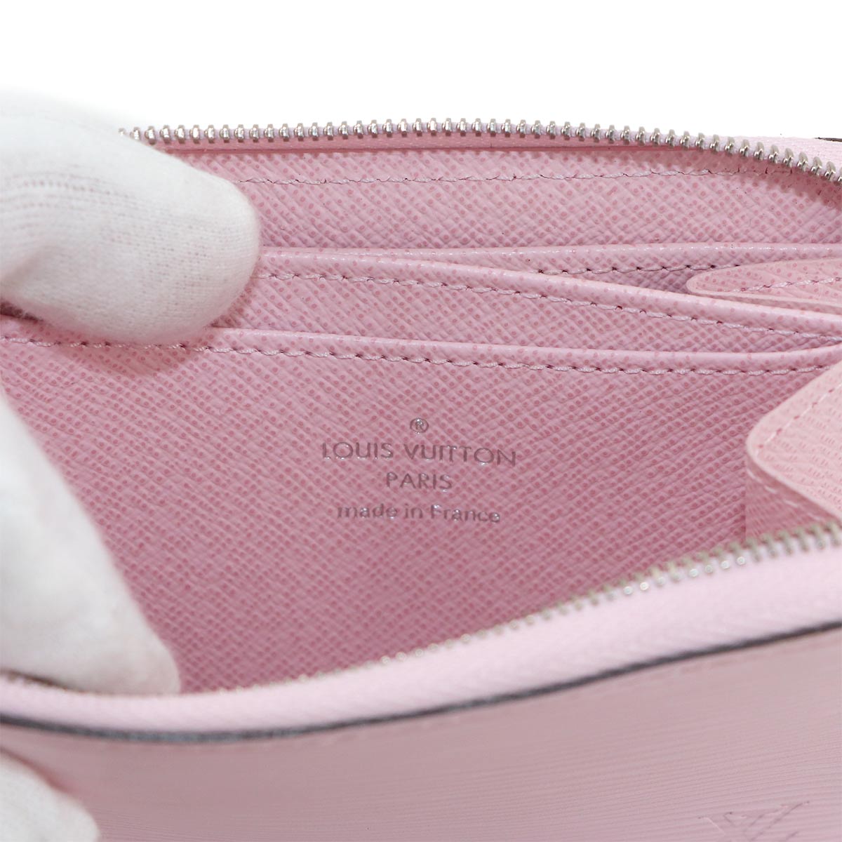 Epi Zippy Coin Purse Wallet Leather Rose Ballerine M61206