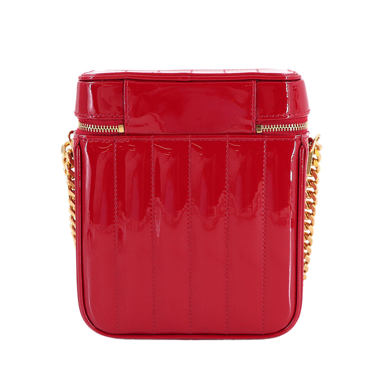 Vicky Vanity Chain Shoulder Bag Enamel Red 585146