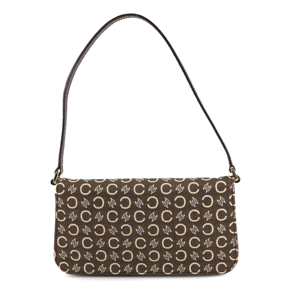 Macadam C Logos Hand Bag Canvas Leather Brown Purse