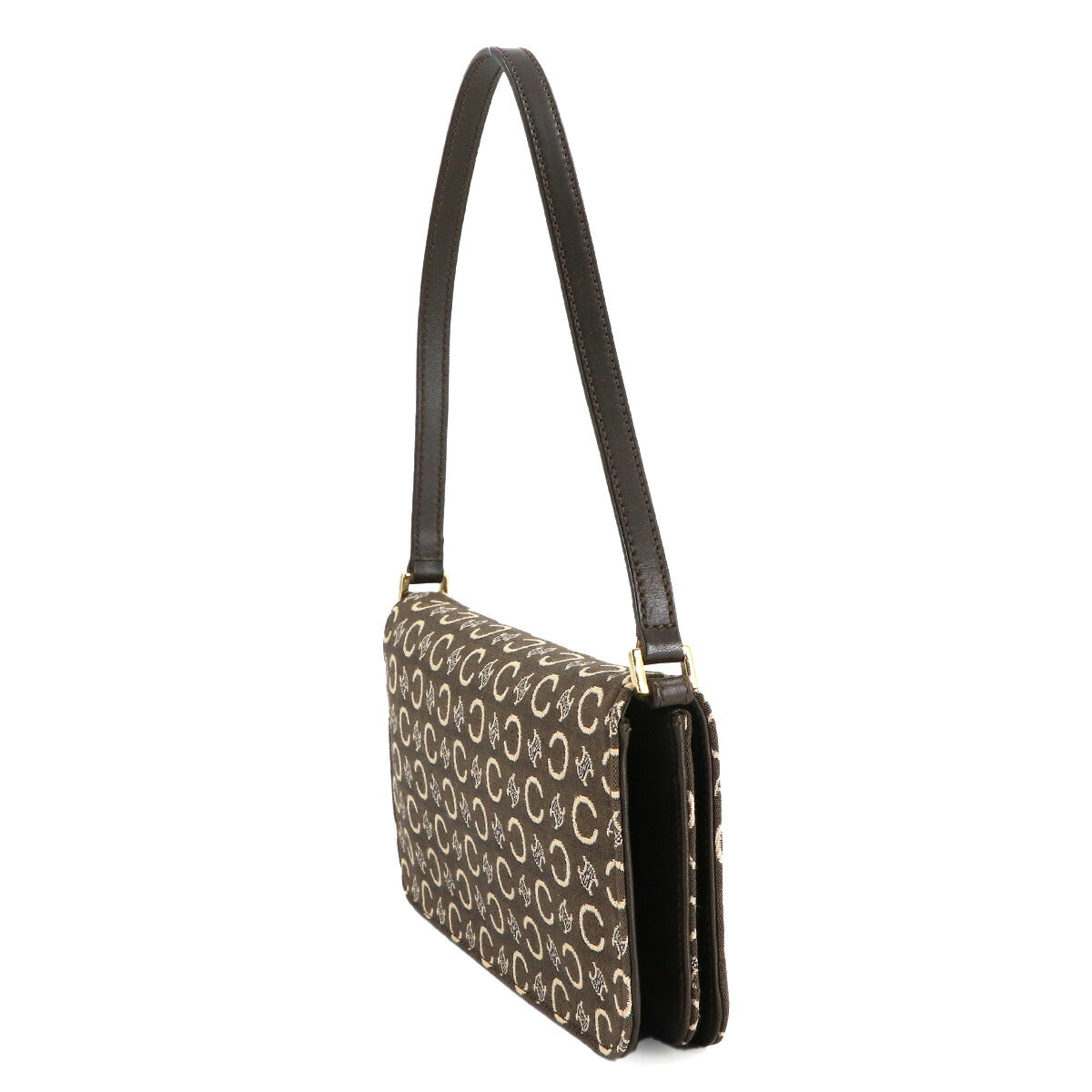 Macadam C Logos Hand Bag Canvas Leather Brown Purse