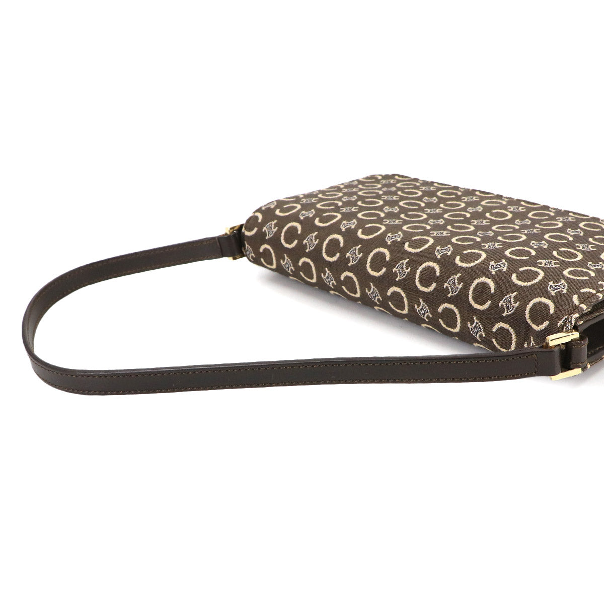 Macadam C Logos Hand Bag Canvas Leather Brown Purse