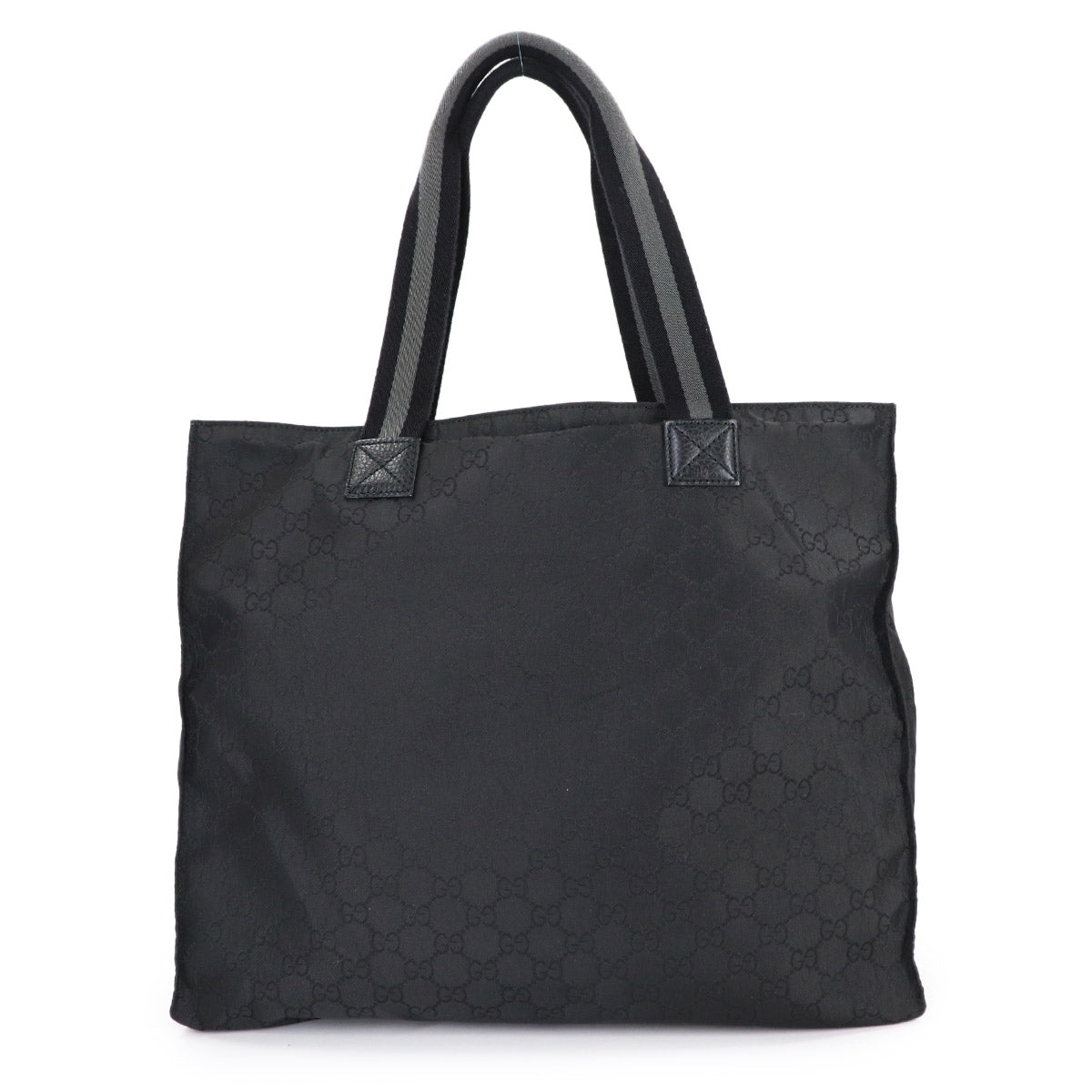 GG Nylon Tote Bag Leather Black 449178 Purse
