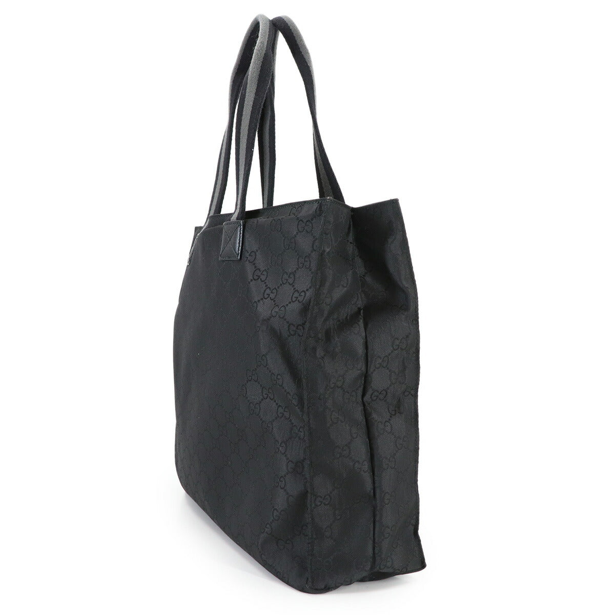 GG Nylon Tote Bag Leather Black 449178 Purse