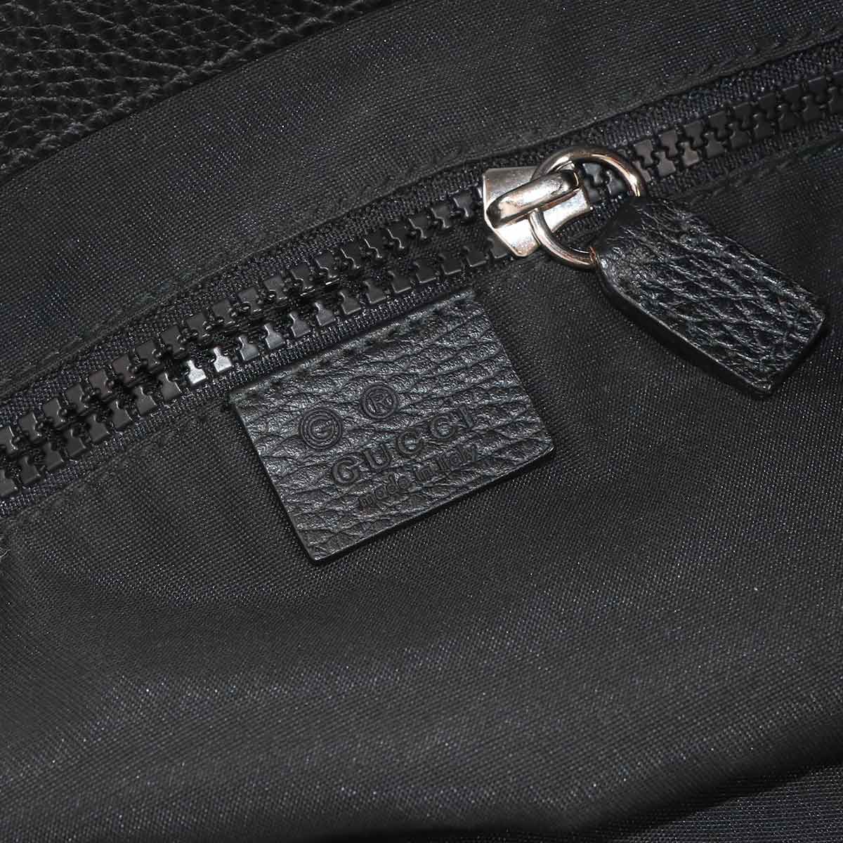 GG Nylon Tote Bag Leather Black 449178 Purse