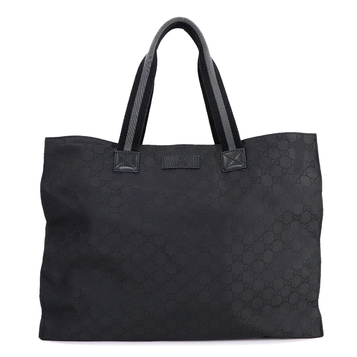 Tote Bag GG Nylon Leather Black 449176 Purse